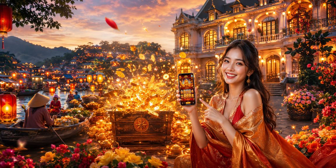 Người chơi xem khuyến mãi Tết trên điện thoại tại khu du lịch Đà Lạt